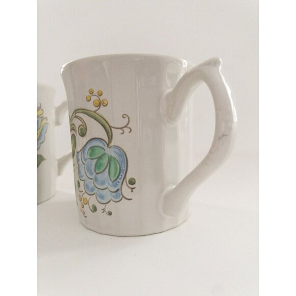Set Of 2 Vintage Floral Ceramic Mugs With Handle Retro Bright 70s - Picture 10 of 12